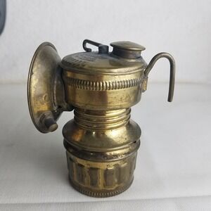 Antique Brass Miner s Lamp Oil Lantern Vintage Industrial Shanklin mfg